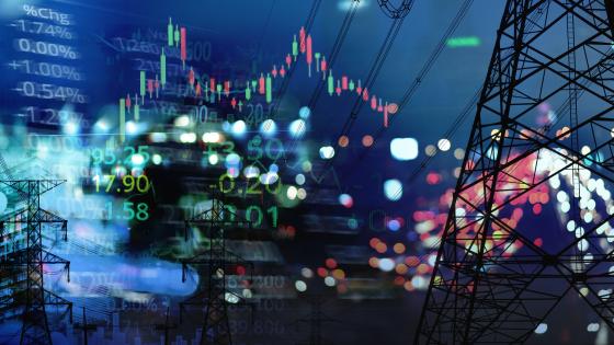Financial indicators and electricity pylons