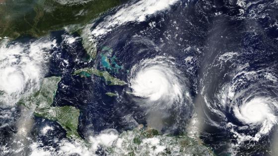 Overview of three hurricanes Irma, Jose and Katia in the Carribean Sea and the Atlantic Ocean