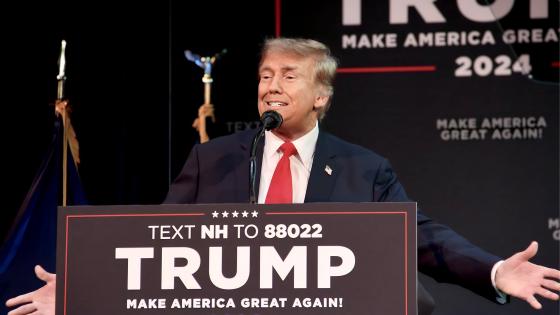 Former President Donald Trump Holds Campaign Rally In Rochester, New Hampshire