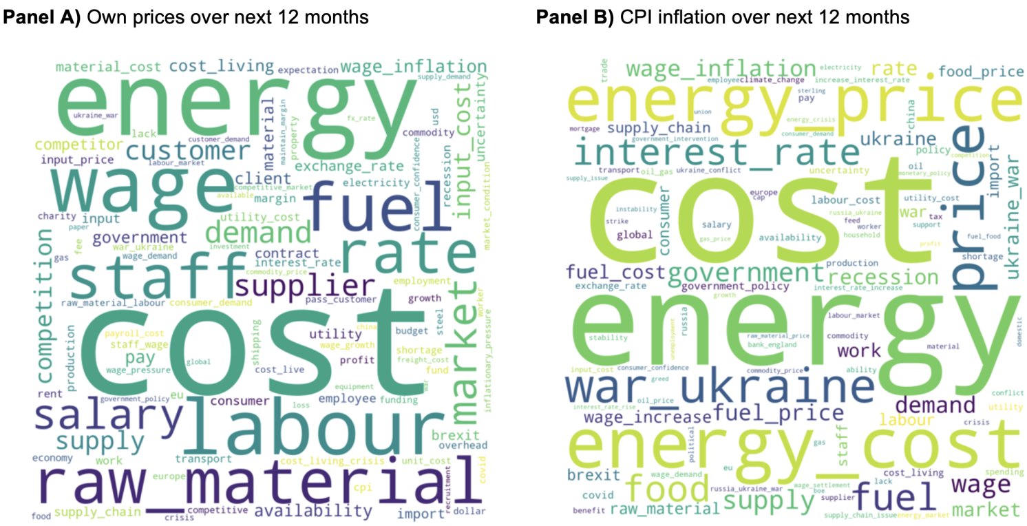 Figure 2 Word clouds of text comments, August-October 2022
